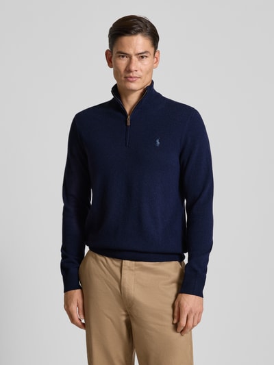 Polo Ralph Lauren Gebreide pullover van wol met opstaande kraag en ritssluiting Marineblauw - 4