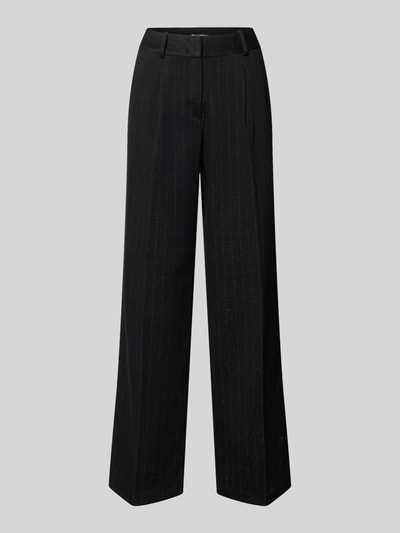 Produktfoto, Regular Fit Weite Hose mit Baumwoll-Anteil von Tom Tailor in Optik: Unifarben, Passform: Regular-Fit, Muster: Gestreift, mit Label-Patch, Effektgarn, Gürtelschlaufen, Schiebehaken und verdecktem Reißverschluss, seitliche Eingrifftaschen