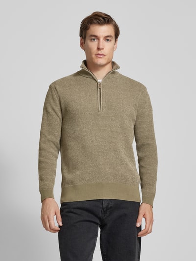 SELECTED HOMME Strickpullover mit gerippten Abschlüssen Modell 'RODNEY' Khaki 4