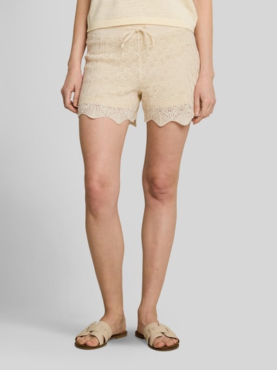 Tom Tailor Denim Regular Fit Shorts aus Baumwoll-Mix in Lochstrick Ecru 4