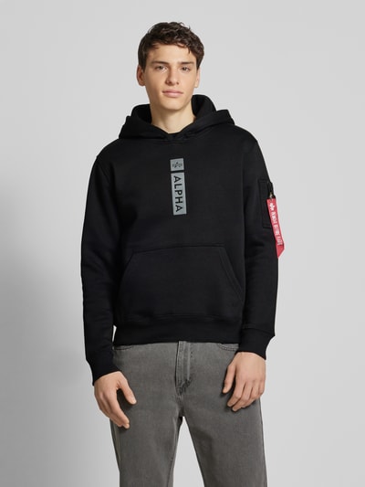 Alpha Industries Hoodie met labelprint Zwart - 4