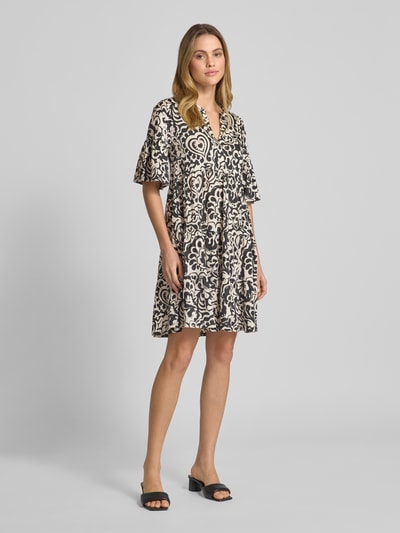 Weekend Max Mara Sukienka o długości do kolan z kołnierzem z lamówką model ‘ELY’ Czarny 1