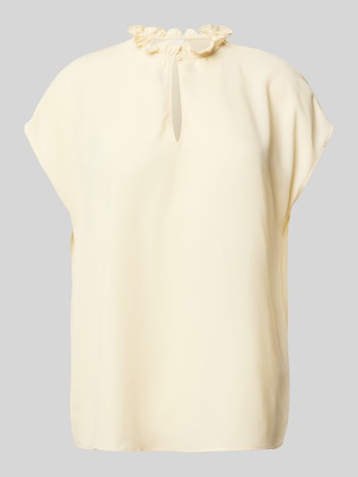 Jake*s Collection Regular fit blouseshirt met druppelvormige hals Lichtgeel - 2