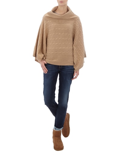 Polo Ralph Lauren Poncho mit verlängerten, offenen Seiten Camel 1