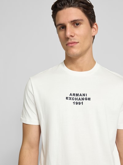 ARMANI EXCHANGE Regular fit T-shirt van puur katoen Wit - 3