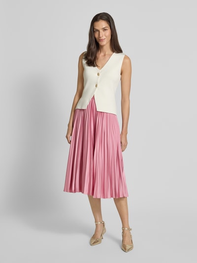 Lauren Ralph Lauren Knielanger Plisseerock aus Satin Modell 'SUZU' Altrosa 1