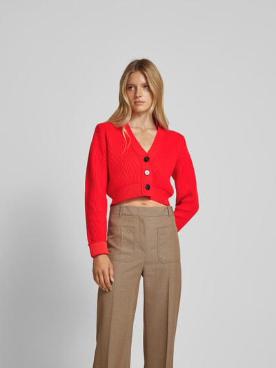 Victoria Beckham Strickjacke aus Schurwoll-Mix Rot 4