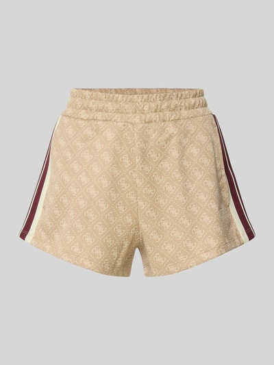 GUESS Activewear Shorts mit Allover-Logo-Print Modell 'Jacquard' Camel 2