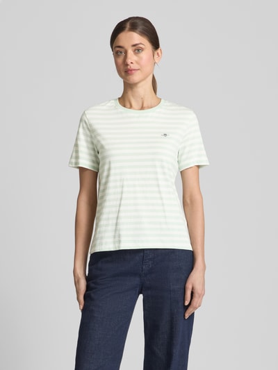 Gant T-Shirt mit Label-Stitching Mint 4