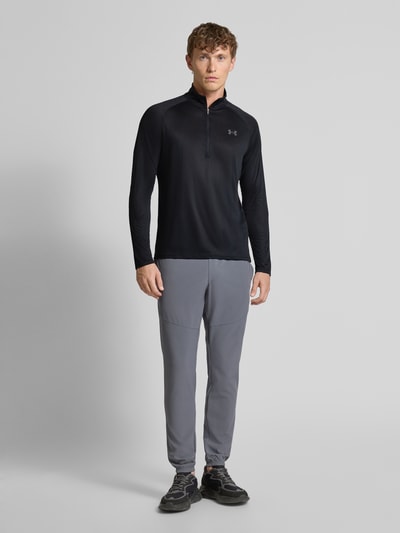 Under Armour Regular fit shirt met lange mouwen en ritssluiting, model 'Tech' Zwart - 1