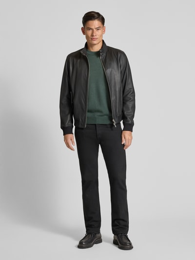 SELECTED HOMME Regular fit gebreide pullover van zuivere merinowol, model 'TRAY' Donkergroen - 1