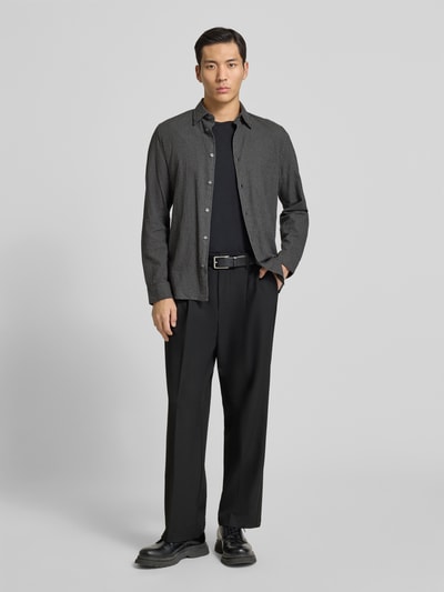 Marc O'Polo Shaped Fit Freizeithemd aus reiner Baumwolle Black 1