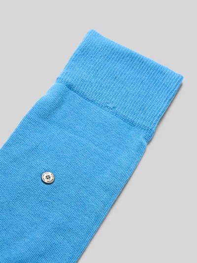 Burlington Socken mit Label-Applikation Blau 2