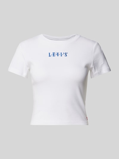 Levi's® Cropped T-Shirt mit Label-Stitching Weiss 2