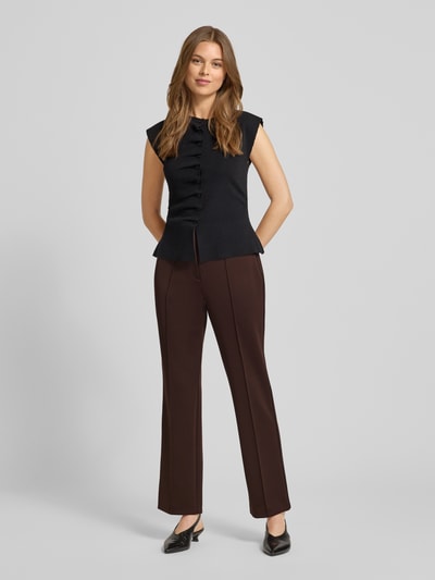 s.Oliver BLACK LABEL Spodnie wąskie z elastycznym pasem Ciemnobrązowy 1