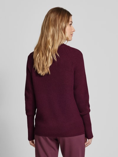 Soyaconcept Strickpullover mit gerippten Abschlüssen Modell 'KANITA' Bordeaux Melange 5