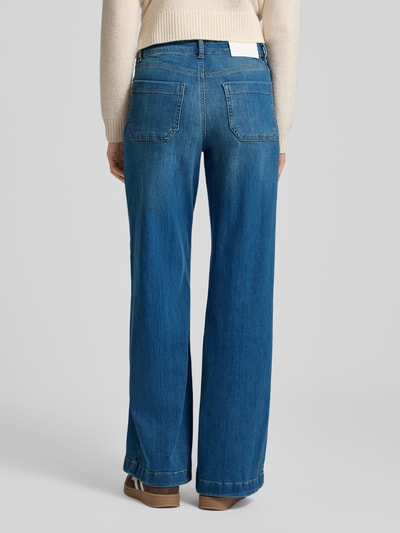 OPUS PANTS Jeans mit weitem Bein und Längsnähten Modell 'Melly Groove' Blau 5