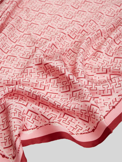 Tommy Hilfiger Tuch aus reiner Seide mit Allover-Logo-Print Dunkelrot 3