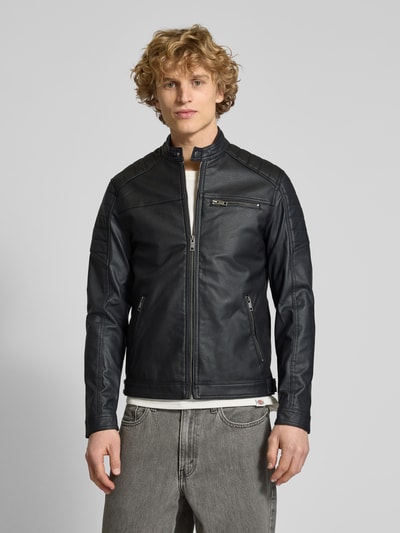 Jack & Jones Jacke in Leder-Optik Modell 'JEROCKY' Black 4