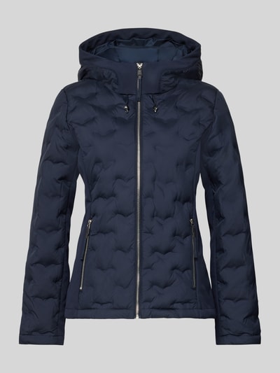 Produktfoto, Regular Fit Steppjacke mit Kapuze von s.Oliver RED LABEL in Dunkelblau, unifarbene Optik, Reißverschluss, Reißverschlusstaschen, elastische Ärmelabschlüsse.