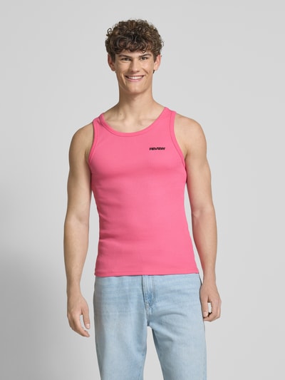 REVIEW Tanktop mit Label-Stitching Pink 4