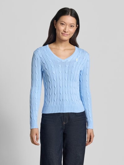 Polo Ralph Lauren Slim Fit Pullover aus reiner Baumwolle Hellblau 4