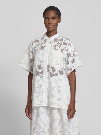 Essentiel Antwerp Oversized Hemdbluse in semitransparentem Design Modell 'HOK' Weiss 4