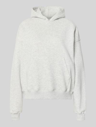 Produktfoto, Relaxed Fit Hoodie aus Baumwoll-Mix Modell 'Iconic' von Gina Tricot in Hellgrau mit Känguru-Tasche, Damen Hoodie, elastische Abschlüsse