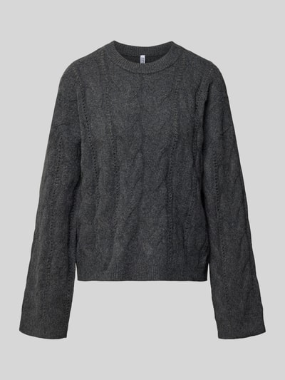 PIECES relaxed fit pullover met ronde hals model 'KATHY' Donkergeel gemêleerd - 1