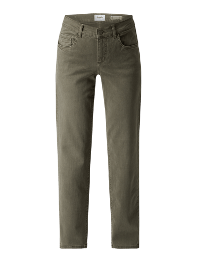 Angels Regular Fit Jeans mit Label-Patch  Oliv 2