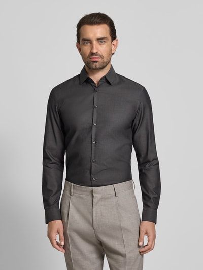 Jake*s Slim Fit Business-Hemd mit Knopfleiste Anthrazit 4