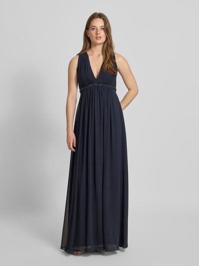 Jake*s Cocktail Abendkleid mit Ziersteinbesatz Marine Melange 4
