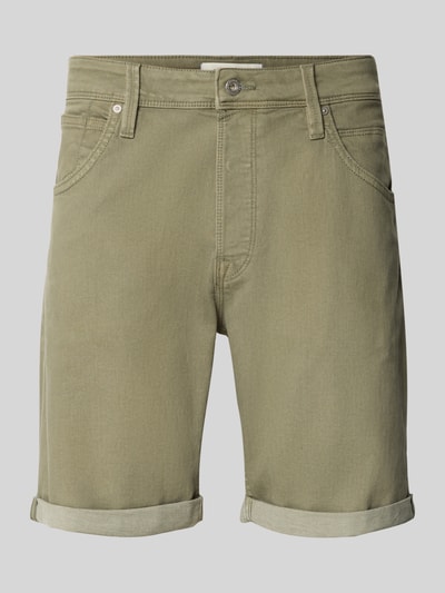 Productfoto, Regular Fit Shorts met omslag model 'RICK' van Jack & Jones, katoenmix met stretch, steekzakken, bandwijdte maat M 46 cm, binnenbeenlengte 22 cm