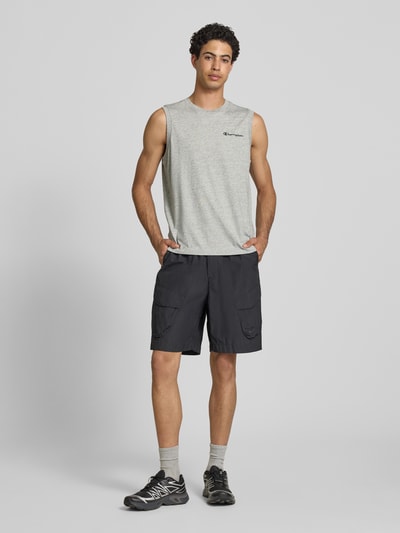 Champion Top mit Label-Stitching und Rundhalsausschnitt Hellgrau Melange 1