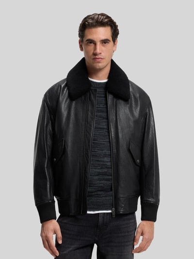 BOSS Orange Regular Fit Lederjacke aus reinem Büffelleder Modell 'Jopeak' Black 4