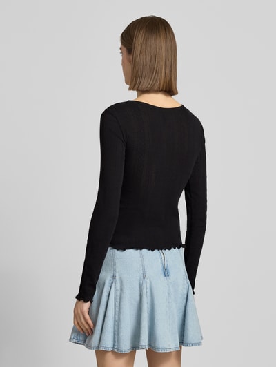 PIECES Slim Fit Cardigan aus Baumwoll-Viskose-Mix Modell 'MARIE' Black 5