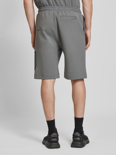 BOSS Green Slim fit sweatshorts met labeldetails, model 'Hariq' Antraciet - 5