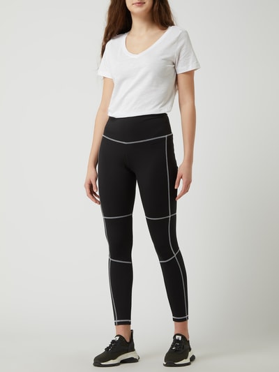 Reebok Active Legginsy z wysokim stanem i wzorem w kratę  Czarny 1