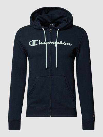 CHAMPION Sweatjacke mit Label-Print Dunkelblau 2