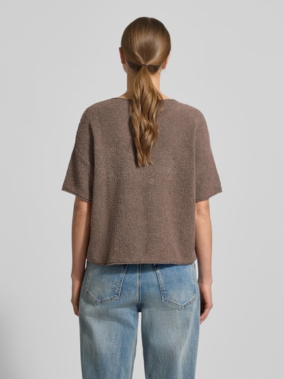 Marc O'Polo Boxy fit Pullover van Katoenmix-badstof Lichtbruin - 5