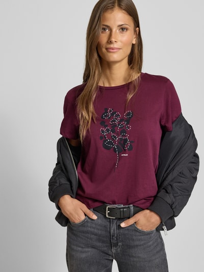 Tom Tailor T-shirt o kroju regular fit z czystej bawełny Bordowy 3