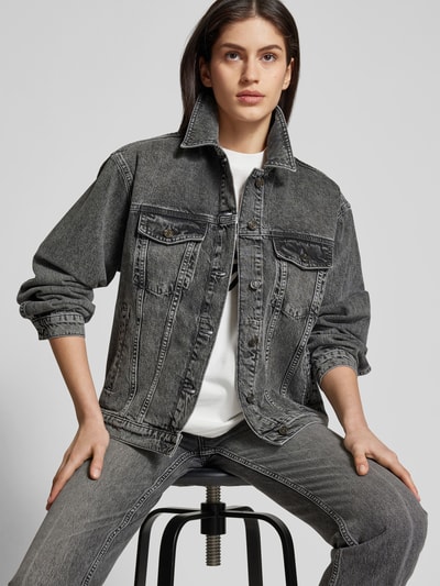 Anine Bing Regular Fit Jeansjacke im Used-Look Dunkelgrau 3