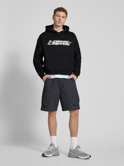 Low Lights Studios Hoodie met labelprint, model 'Lightning' Zwart - 1