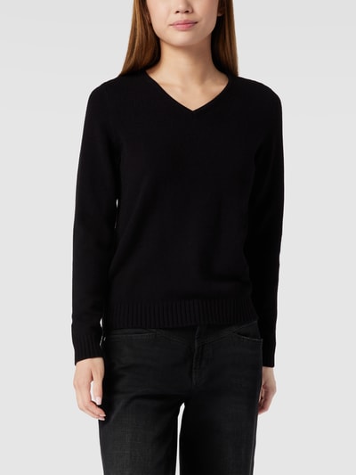 Vila Gebreide pullover met V-hals, model 'Viril' Zwart - 4