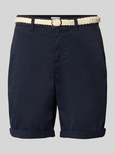 Produktfoto, Regular Fit Bermudas aus Baumwoll-Mix von s.Oliver RED LABEL in Optik: Unifarben mit Gürtel, Umschlag und Twill Materialverarbeitung.