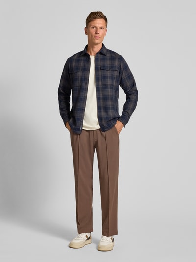 Casual Friday Regular fit overhemdjack met viscose, model 'Gorm' Donkerblauw - 1