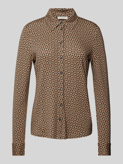 Marc O'Polo Regular fit blouse met lange mouwen en all-over motief Beige - 2