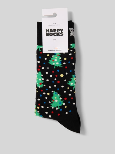 Happy Socks Regular Fit Socken mit Logo-Stitching Modell 'Christmas Night' Black 3