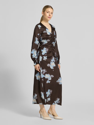 mbyM Maxikleid aus Viskose Modell 'Tadema' Dunkelbraun 1