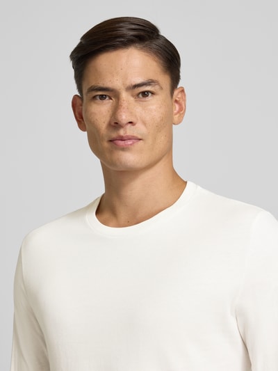 Christian Berg Men Shirt met lange mouwen en geribde ronde hals Offwhite - 3